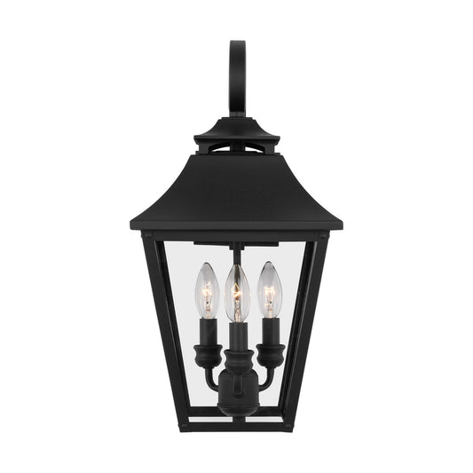 Galena Three Light Outdoor Wall Sconce in Textured Black