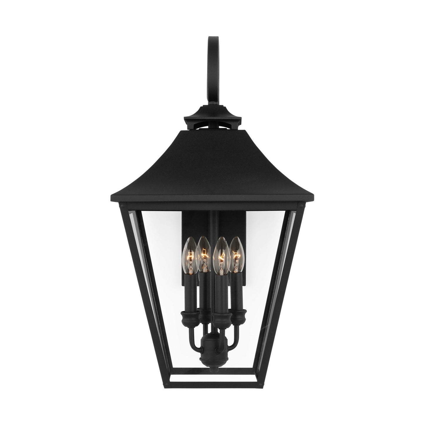 Galena Four Light Outdoor Wall Sconce in Textured Black