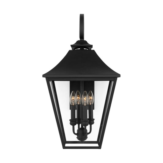 Galena Four Light Outdoor Wall Sconce in Textured Black