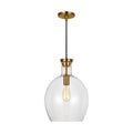 Vaso One Light Pendant in Burnished Brass