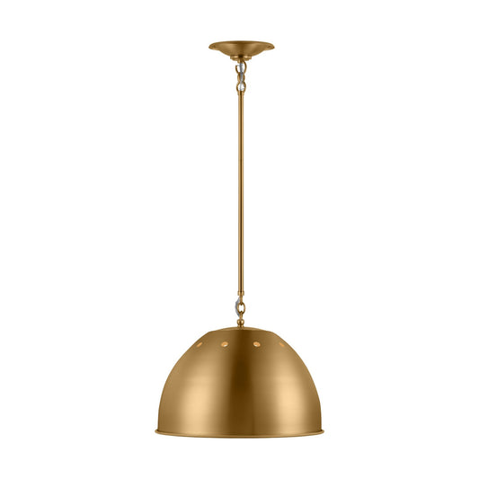 Robbie One Light Pendant in Burnished Brass