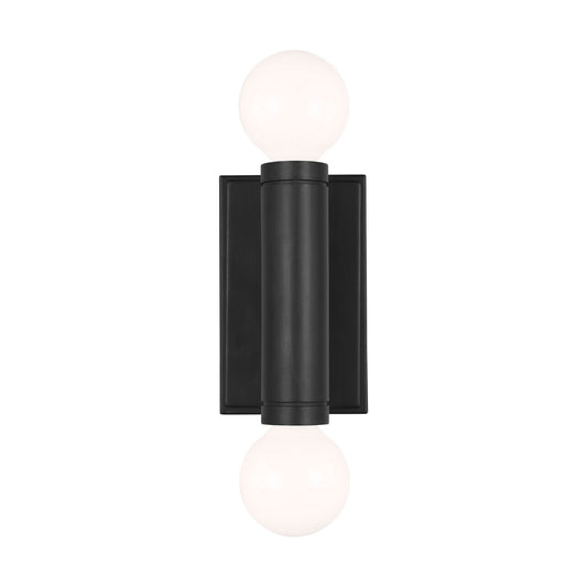 Beckham Modern Two Light Wall Sconce in Aged Iron