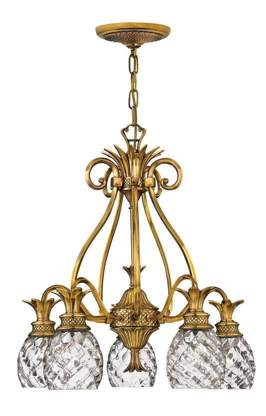 Plantation LED Chandelier in Burnished Brass
