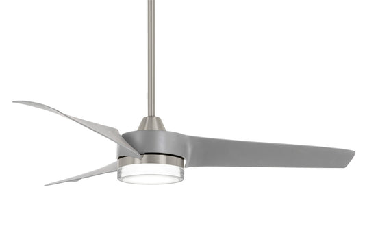 Veer 56" Ceiling Fan in Brushed Nickel With Silver Blades