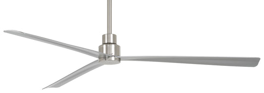 Simple 65" Ceiling Fan in Brushed Nickel Wet
