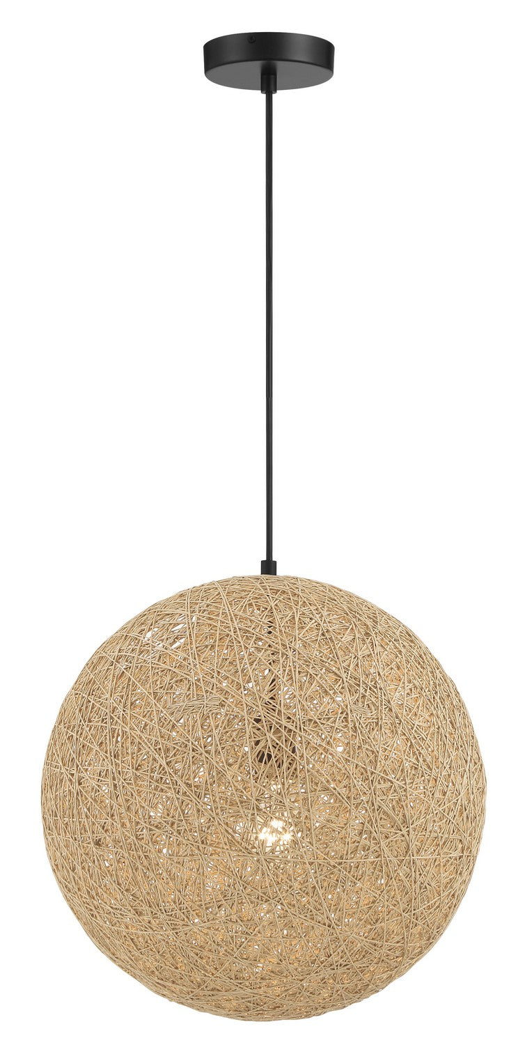 Entwined One Light Pendant in Coal Black
