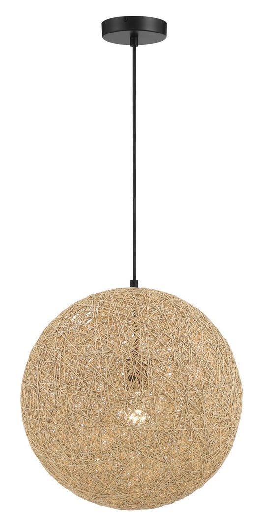 Entwined One Light Pendant in Coal Black