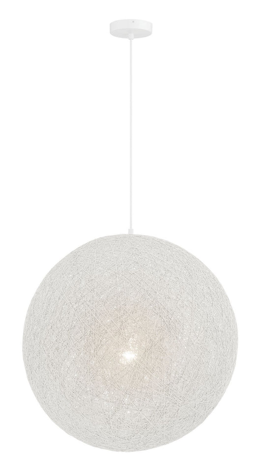 Entwined One Light Pendant in Matte White