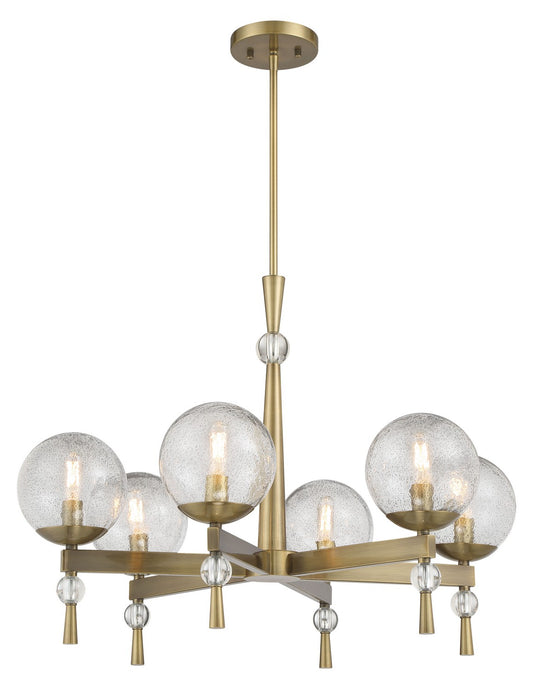 POPULUXE Six Light Chandelier in Oxidized Aged Brass