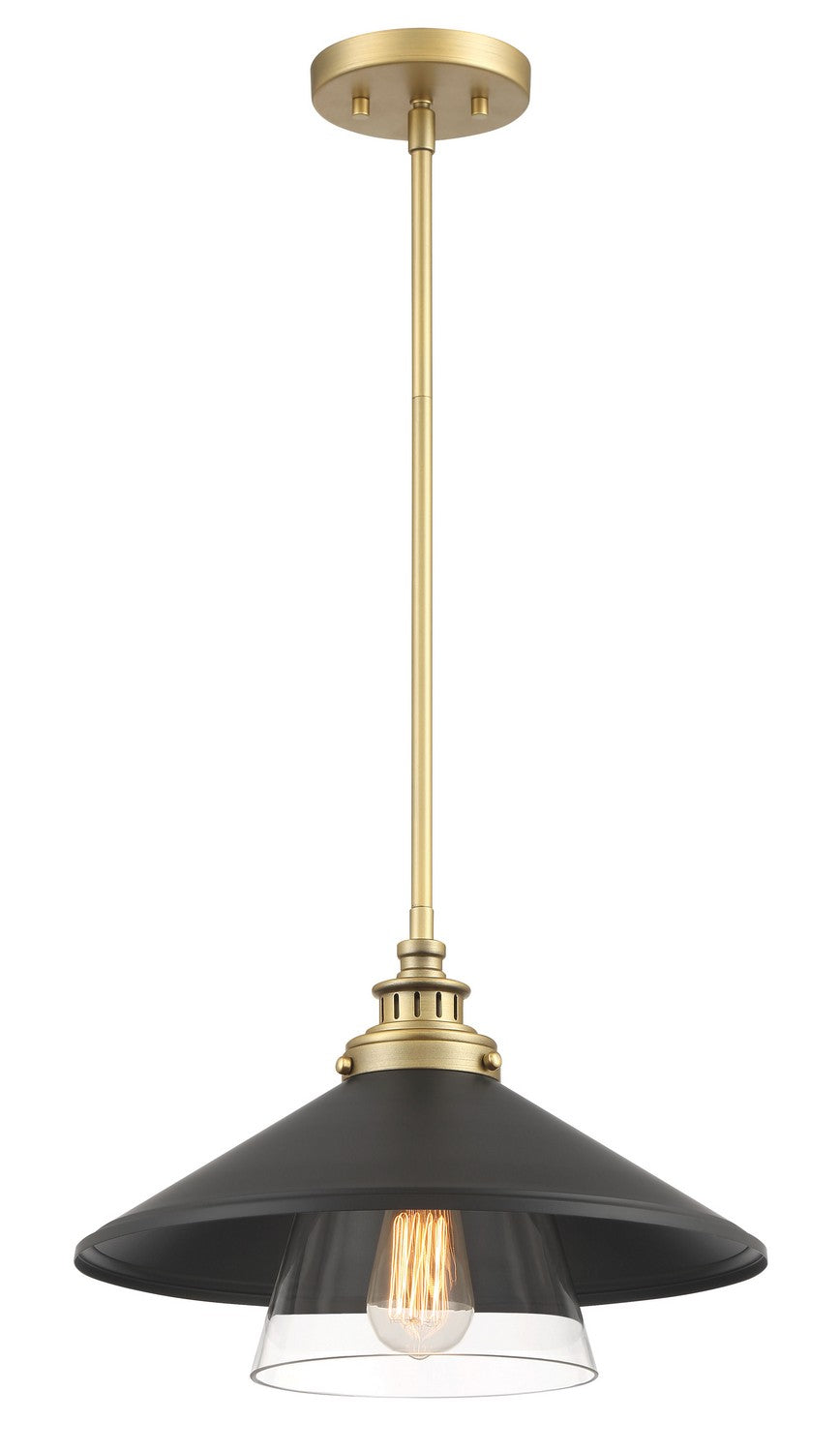 SEGAN One Light Mini Pendant in Coal And Soft Brass