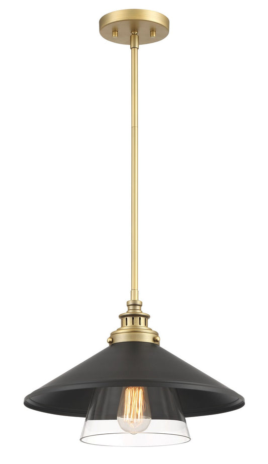 SEGAN One Light Mini Pendant in Coal And Soft Brass