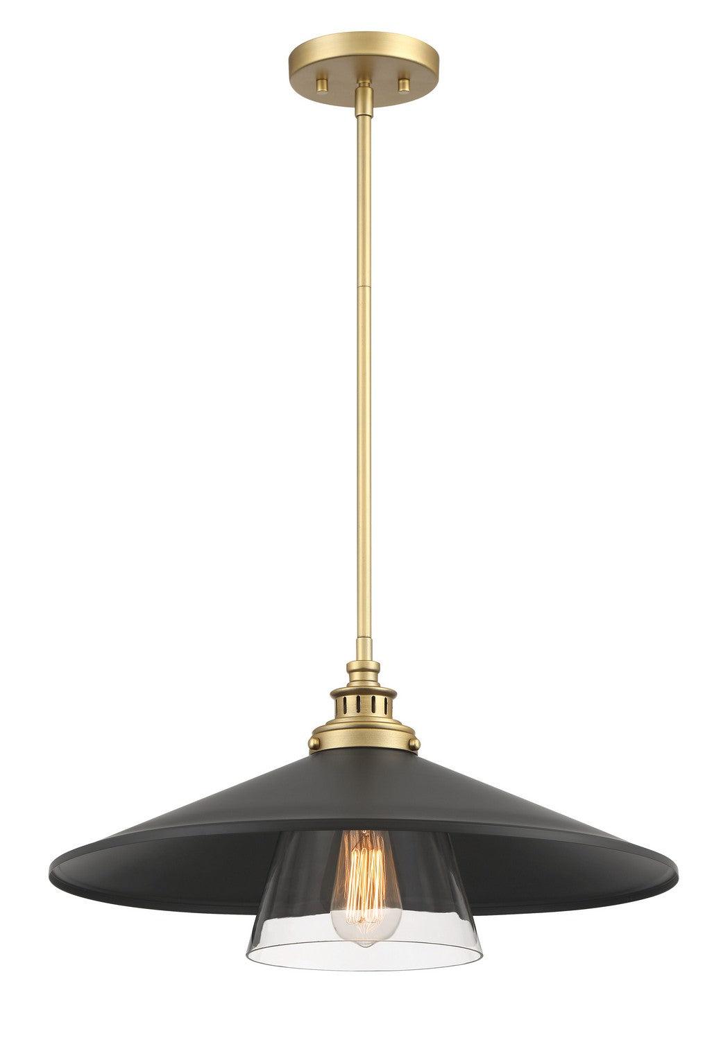 SEGAN One Light Mini Pendant in Coal And Soft Brass