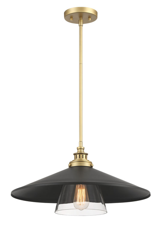 SEGAN One Light Mini Pendant in Coal And Soft Brass