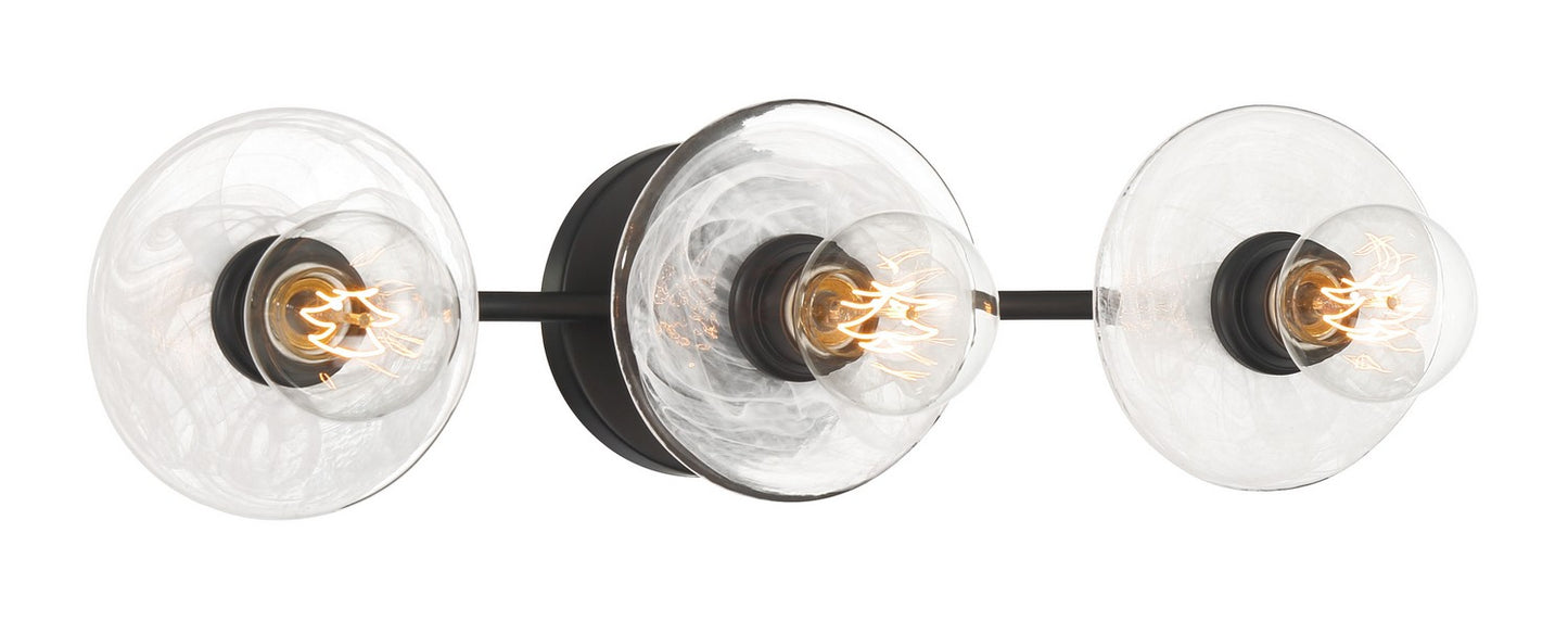 Vapors Three Light Bath Vanity in Coal Black