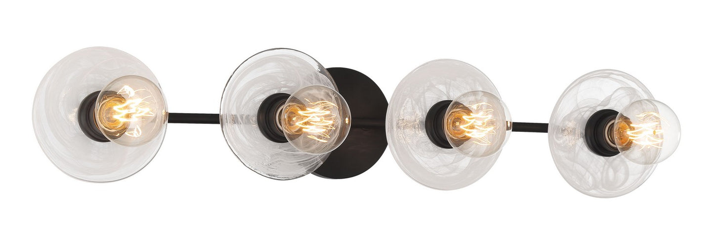 Vapors Four Light Bath Vanity in Coal Black