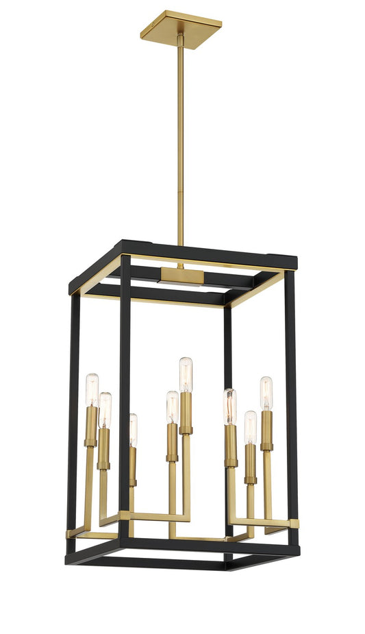 UNION ESTATES Eight Light Pendant in Coal And Soft Brass