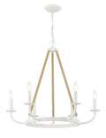 LANTON Six Light Chandelier in Sand White