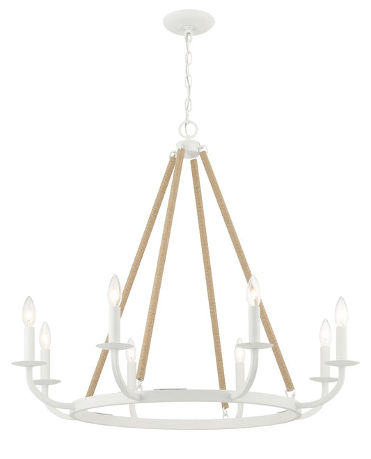 LANTON Eight Light Chandelier in Sand White