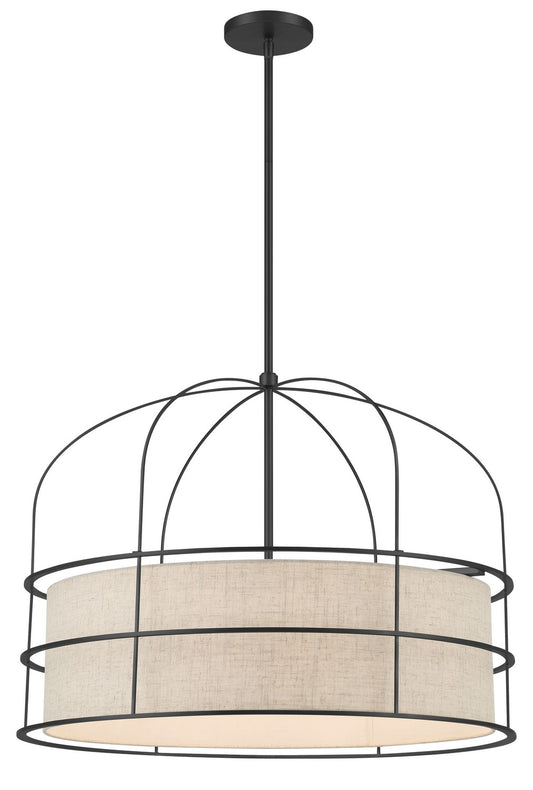 Gateway Park Six Light Pendant in Coal