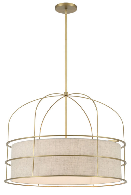 Gateway Park Six Light Pendant in Soft Brass