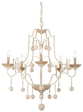 Colonial Charm Five Light Chandelier in White Wash