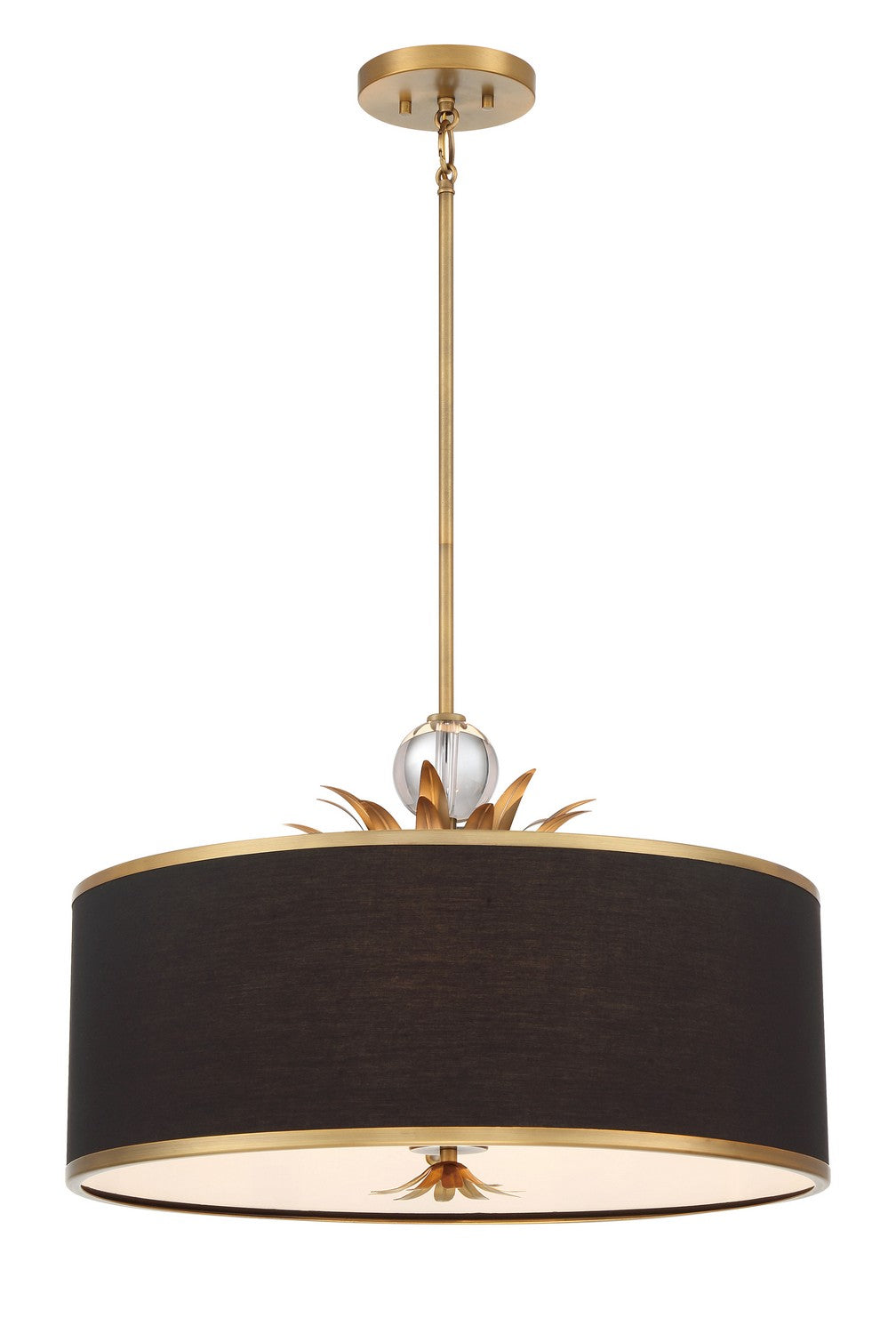 Caprio Four Light Pendant in Brushed Brass