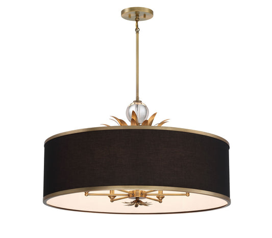 Caprio Six Light Pendant in Brushed Brass