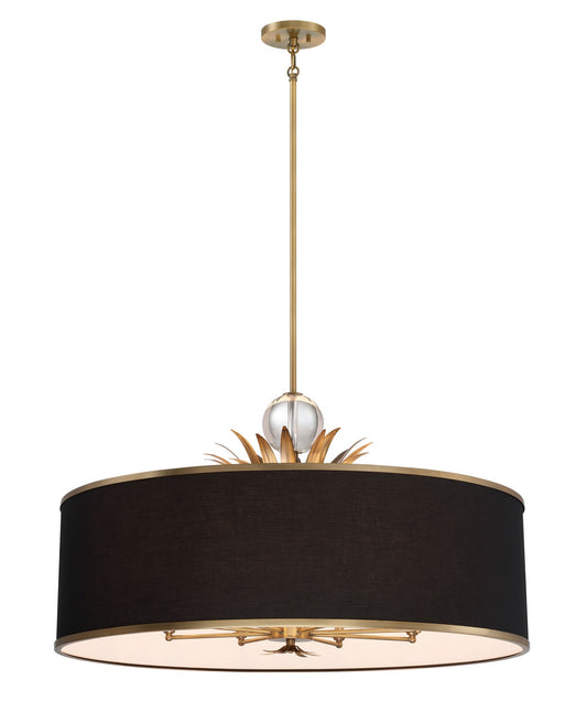 Caprio Eight Light Pendant in Brushed Brass