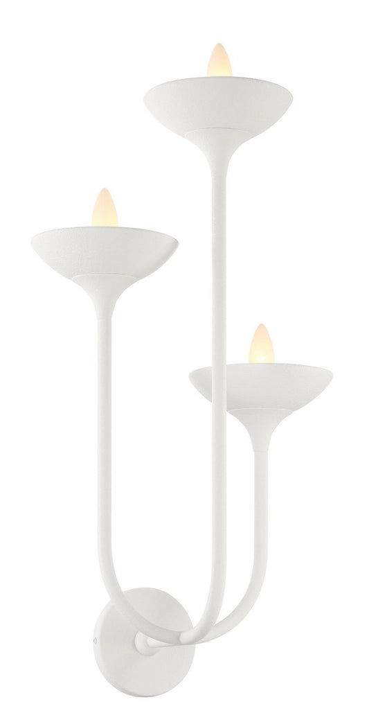 Ryton Three Light Wall Sconce in Plaster White