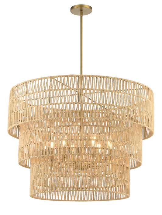Bungalow Heaven Six Light Pendant in Soft Brass