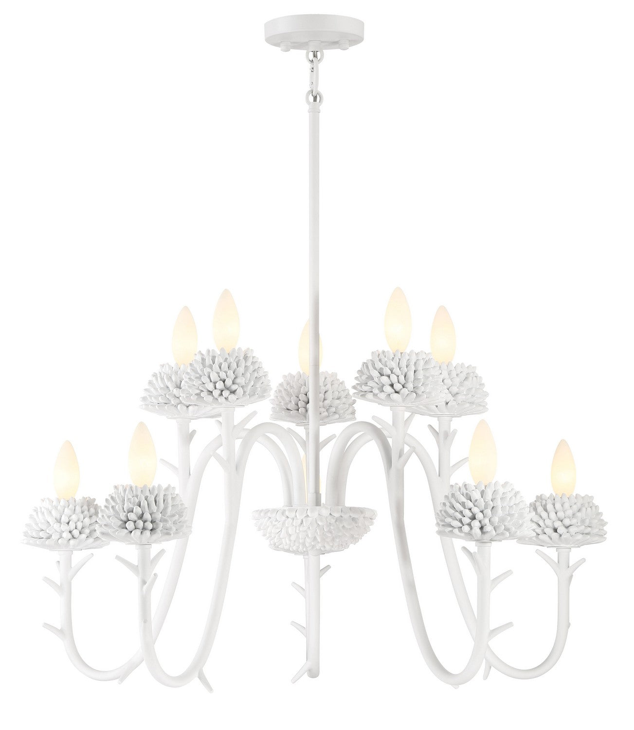 North Fork by Robin Baron Ten Light Chandelier in Sand White