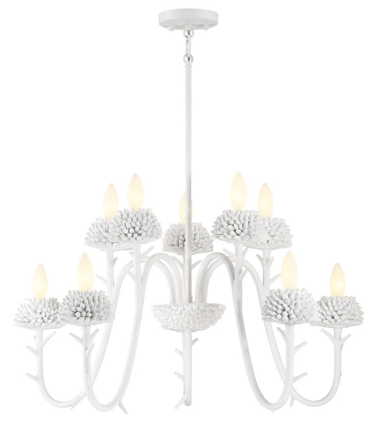 North Fork by Robin Baron Ten Light Chandelier in Sand White