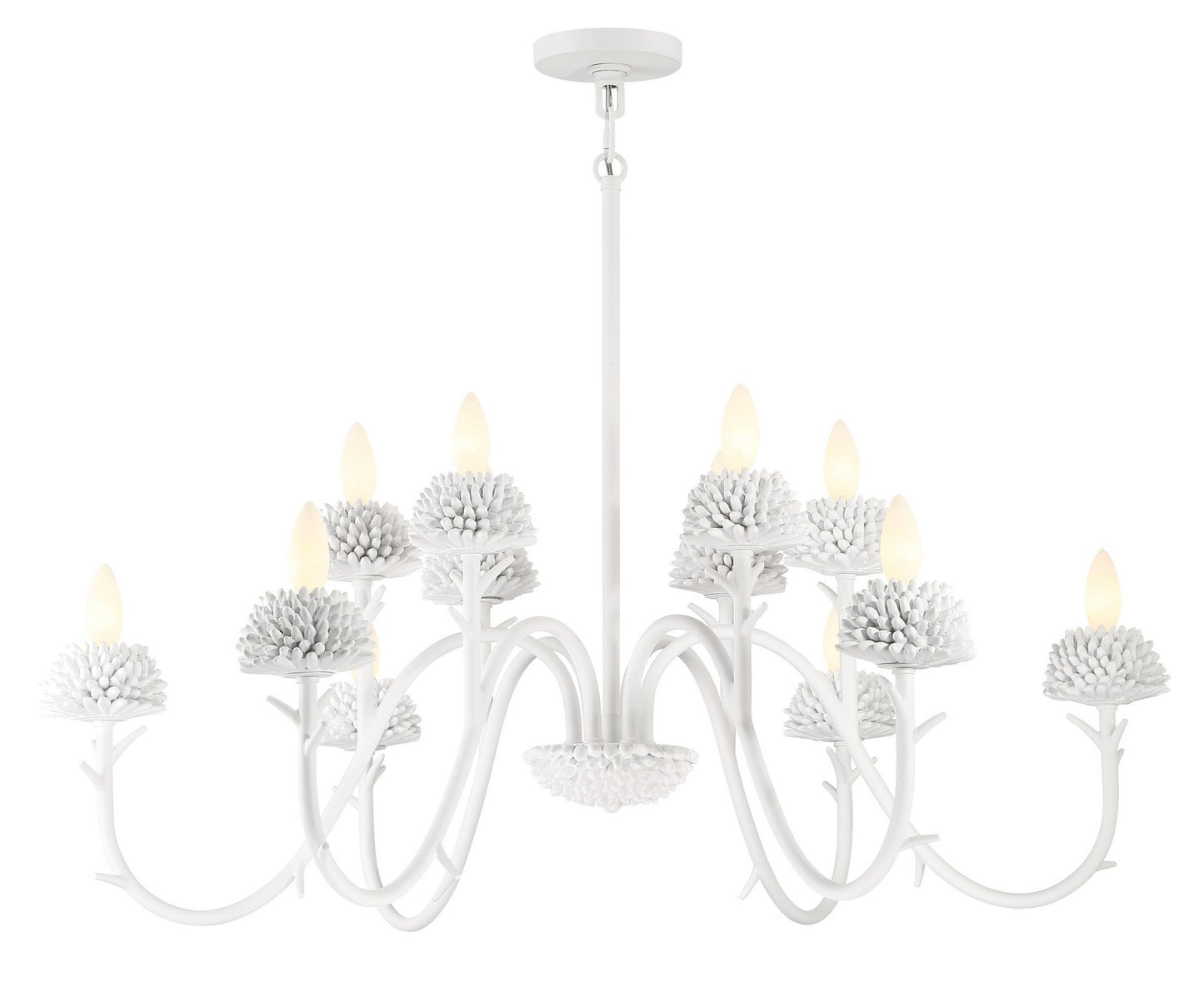 North Fork by Robin Baron 12 Light Chandelier in Sand White