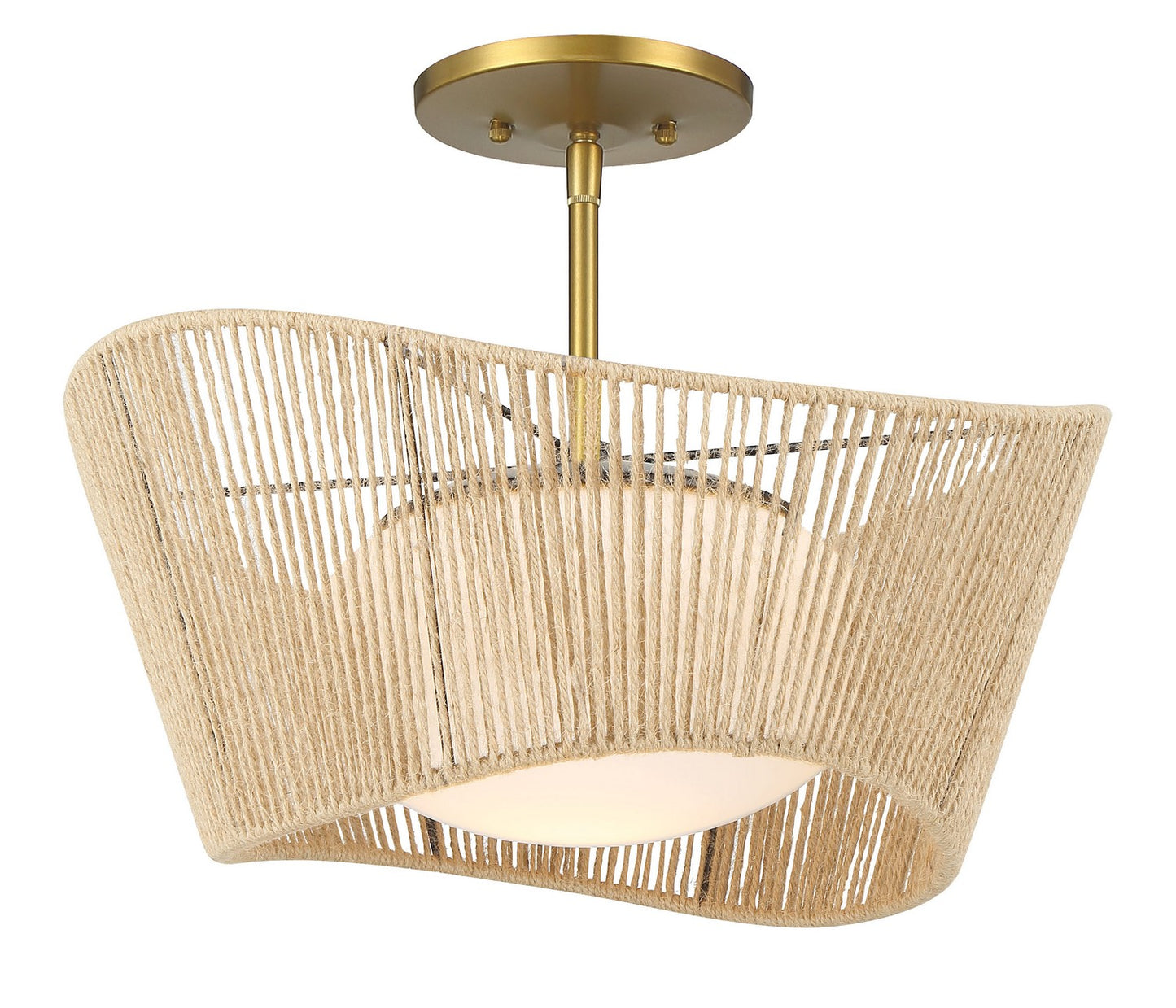 Key Largo One Light Semi Flush Mount in Soft Brass