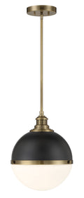Vorey One Light Pendant in Coal And Oxidized Aged Brass