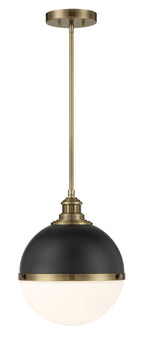 Vorey One Light Pendant in Coal And Oxidized Aged Brass