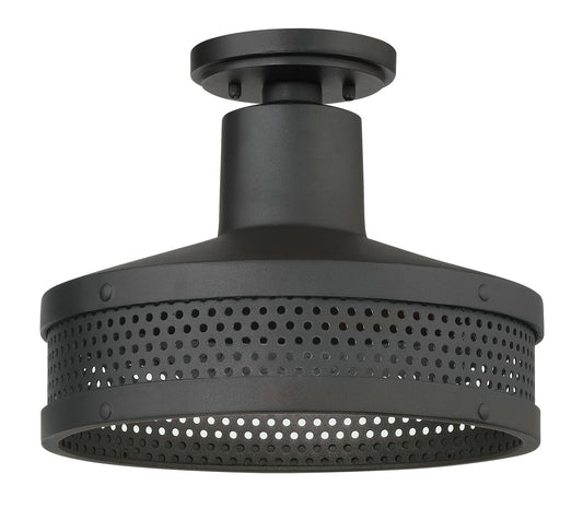 Abalone Point One Light Outdoor Flush Mount in Sand Coal