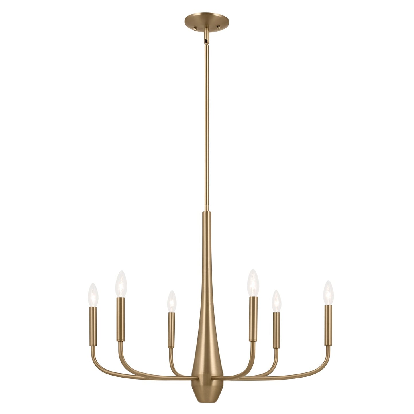 Deela Six Light Chandelier in Champagne Bronze