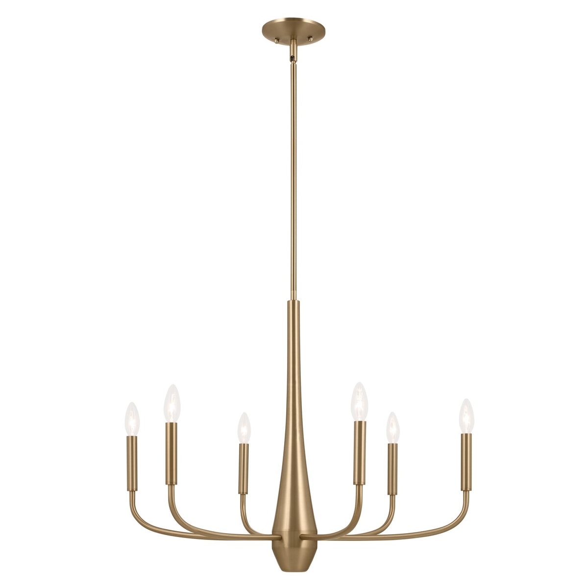 Deela Six Light Chandelier in Champagne Bronze