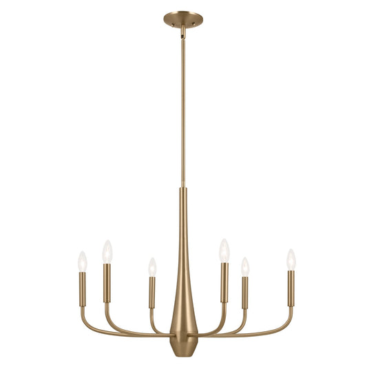 Deela Six Light Chandelier in Champagne Bronze