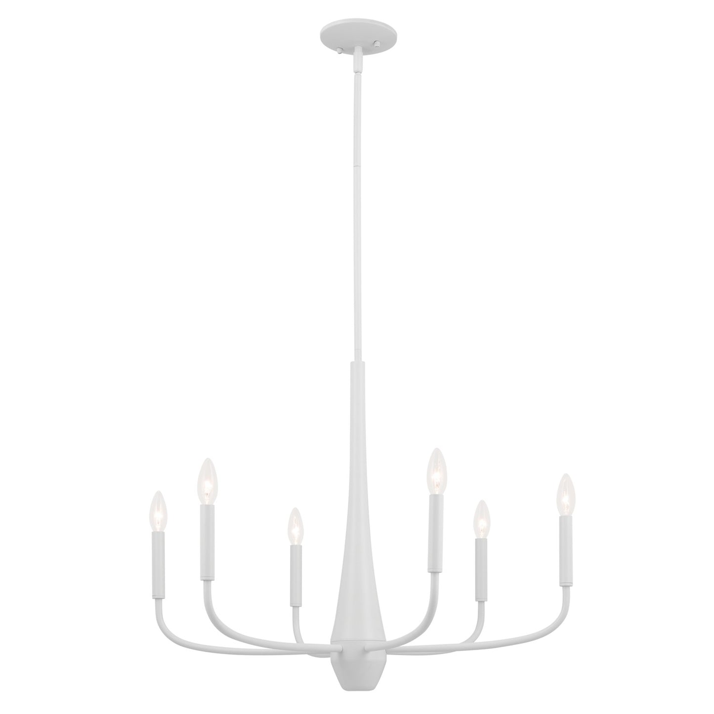 Deela Six Light Chandelier in White