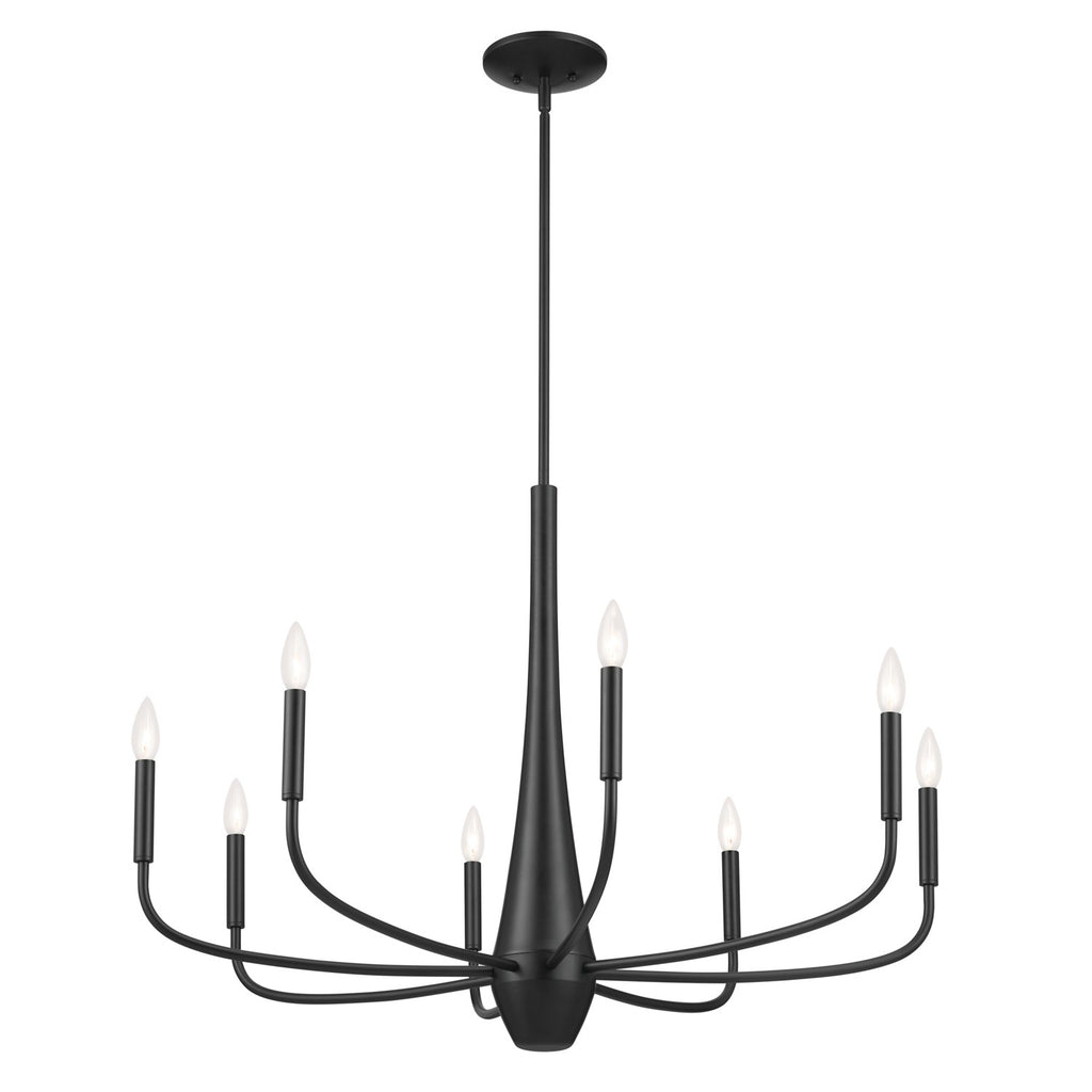 Deela Eight Light Chandelier in Black