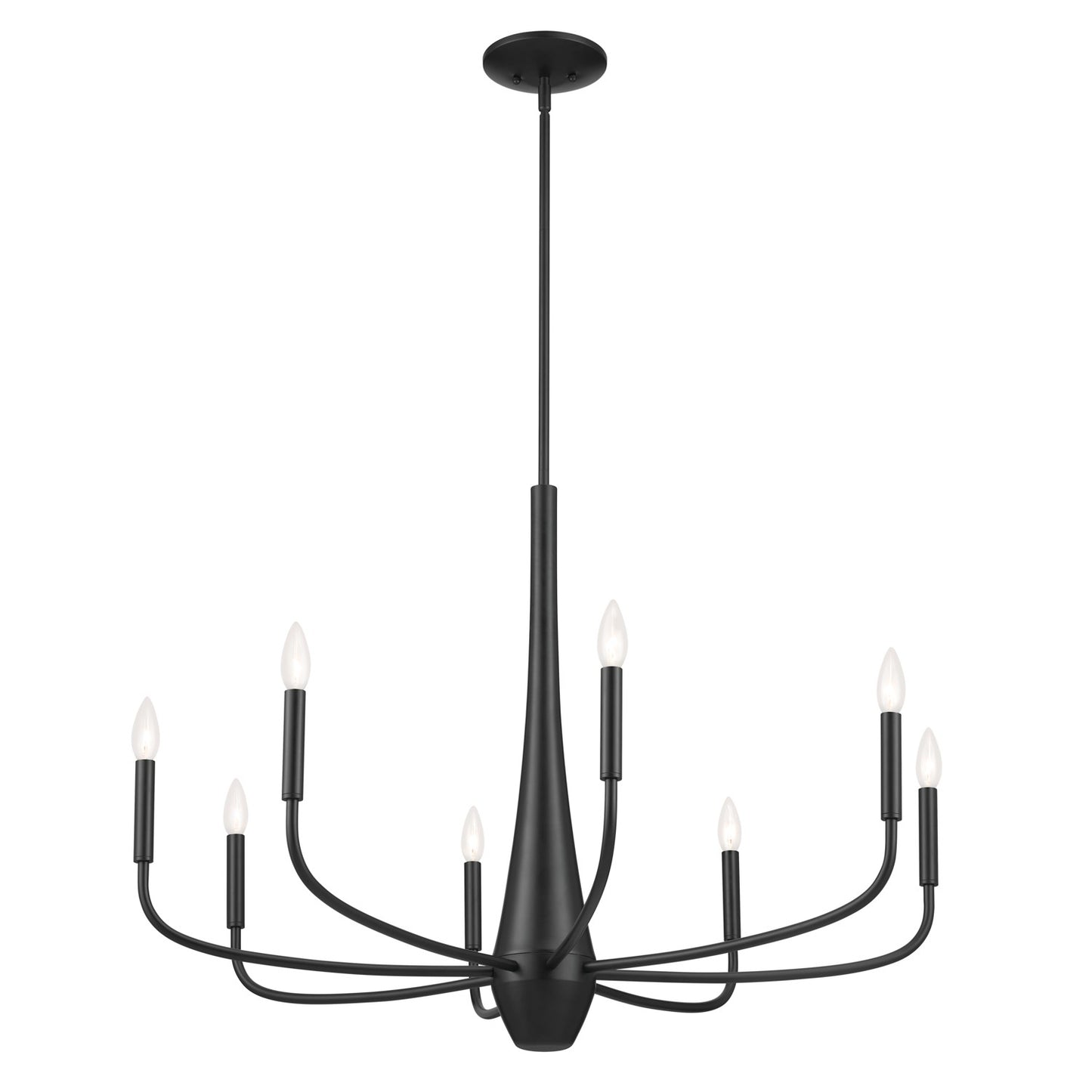 Deela Eight Light Chandelier in Black