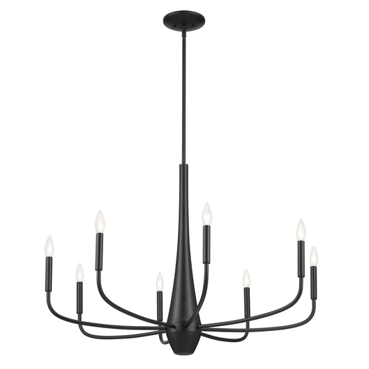 Deela Eight Light Chandelier in Black