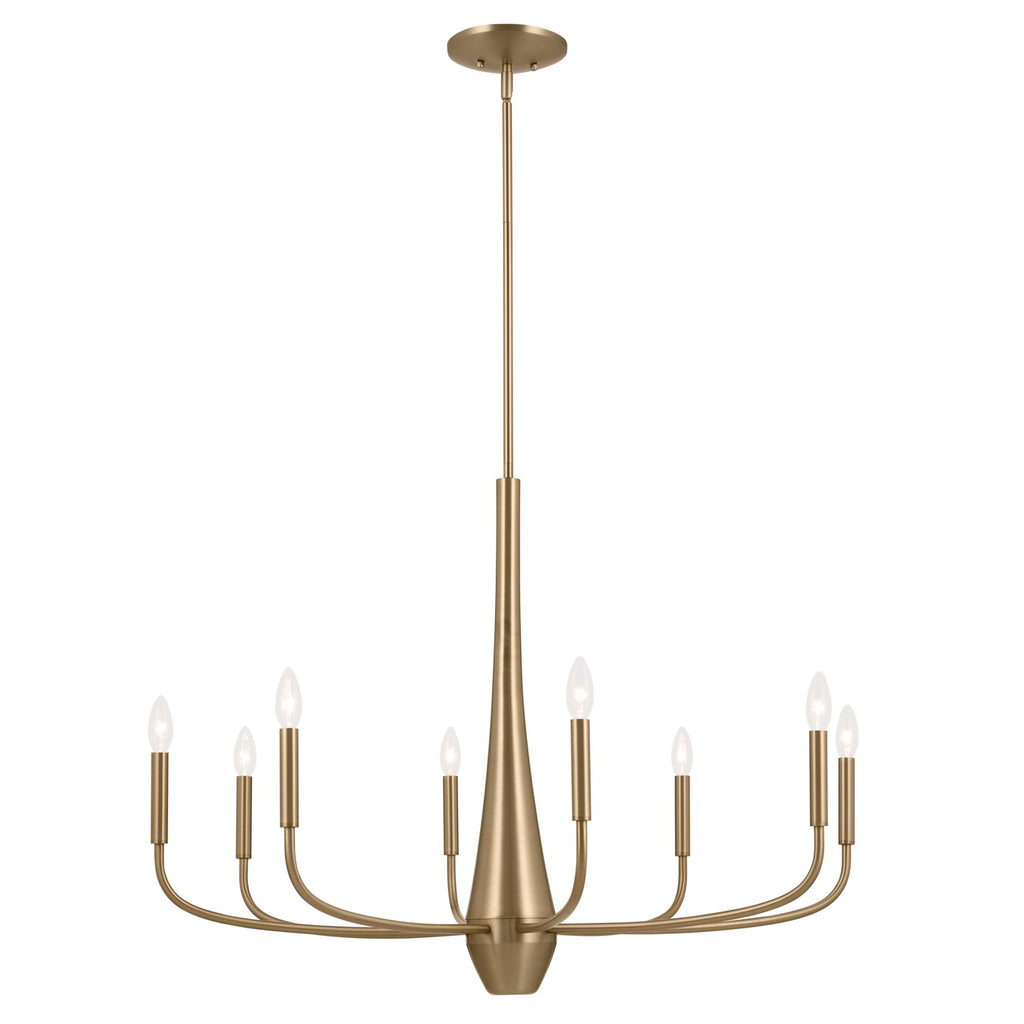 Deela Eight Light Chandelier in Champagne Bronze