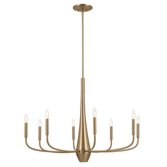 Deela Eight Light Chandelier in Champagne Bronze