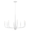 Deela Eight Light Chandelier in White