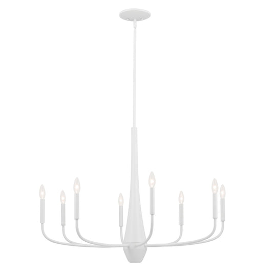 Deela Eight Light Chandelier in White