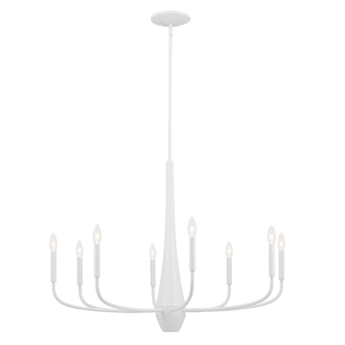 Deela Eight Light Chandelier in White