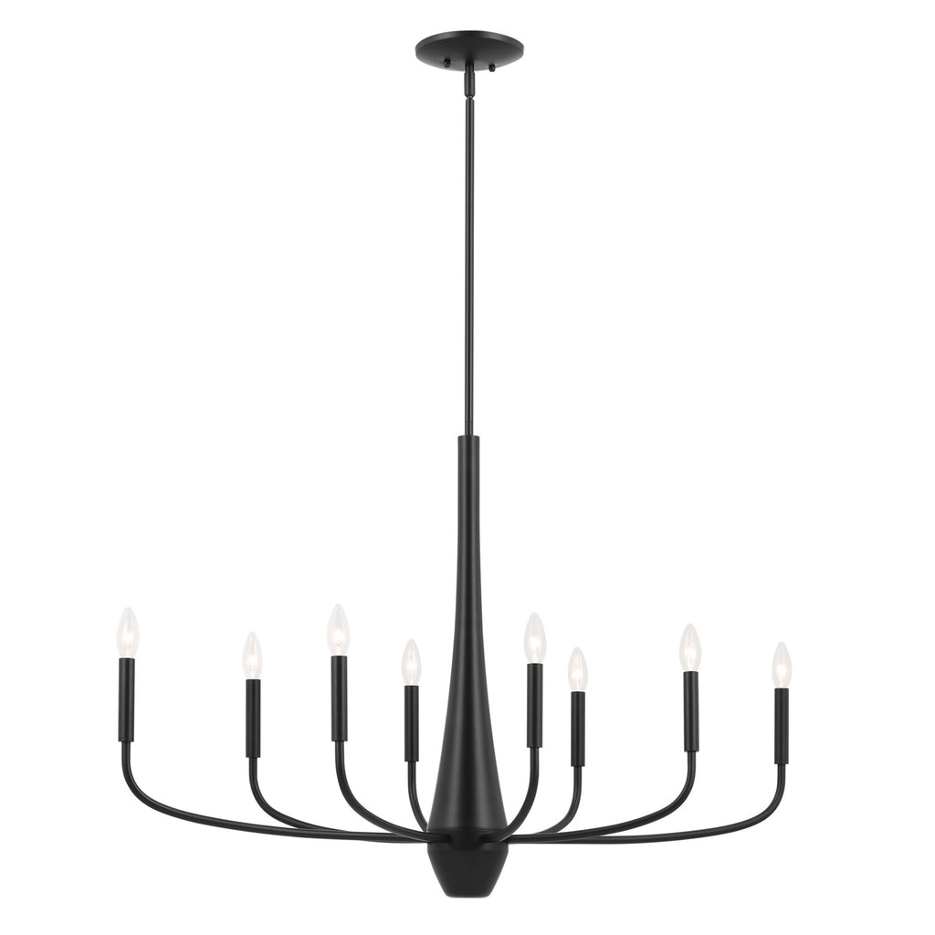 Deela Eight Light Chandelier in Black